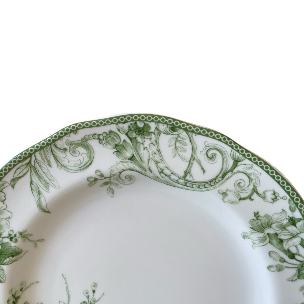 222 Fifth Adelaide MOSS Porcelain Dinner Plates 10.5in Floral Set of 4 New - Picture 7 of 16